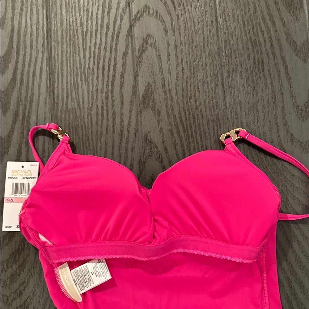 Michael Kors  Hot Pink One-Piece Swimsuit with Adjustable Straps